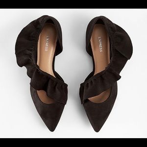 Express Ruffle Pointed Toe Flats